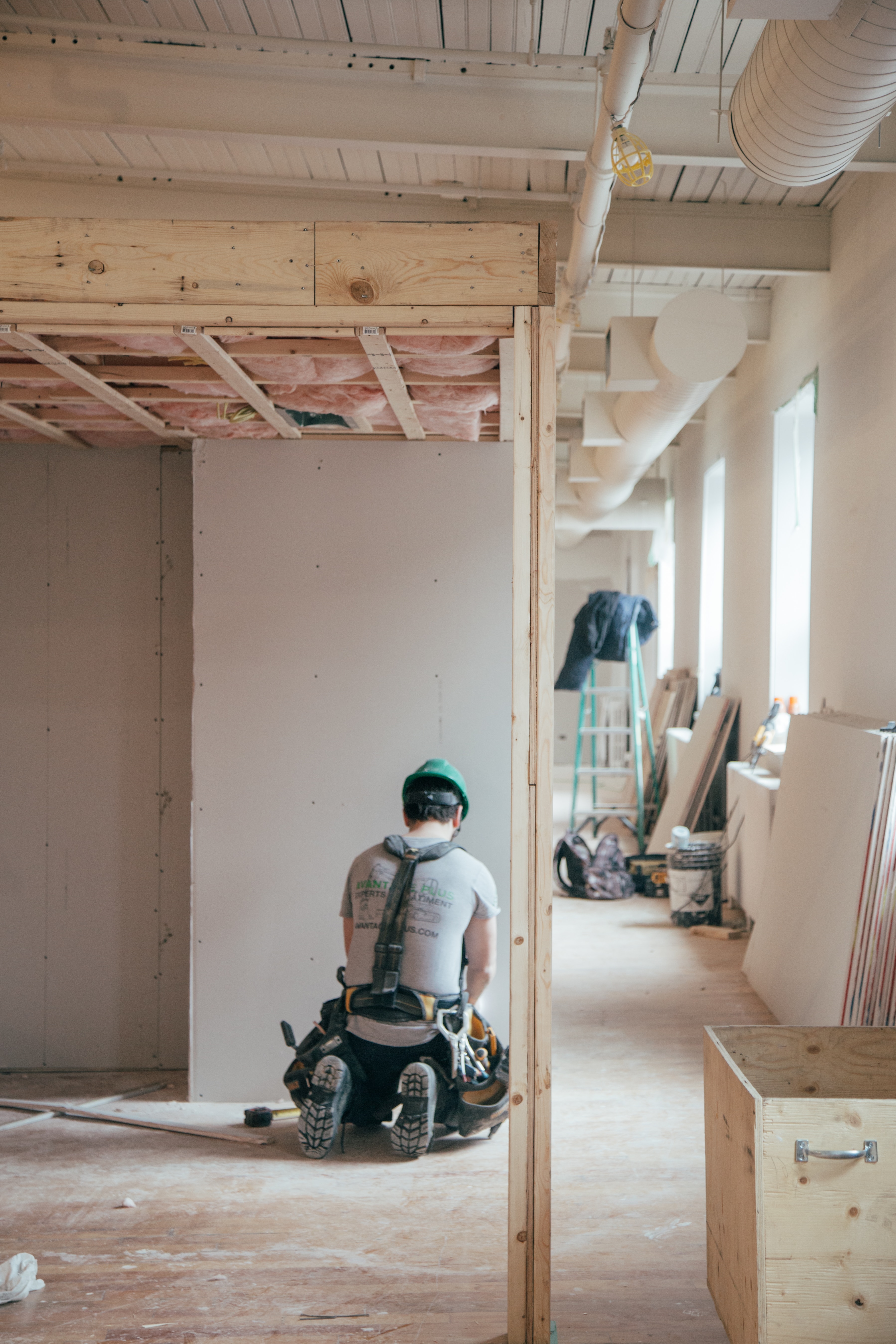 Construction worker working on project
